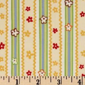  44 Wide Frolic Rick Rack Stripe Yellow Fabric By The 
