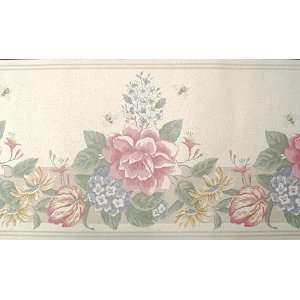  Club Pack of 12 Rolls Bees & Flowers Wallpaper Border 6.75 