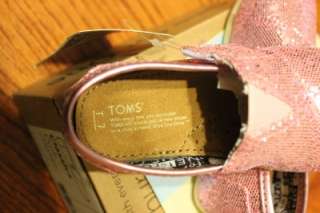 NEW TOMS Toddlers Classic Pink Glitter SHOES sz 2, 3, 4, 5, 6, 7, 8, 9 