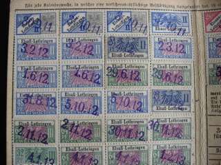 ALSACE LORRAINE Elsass Lothringen 1911 Social Stamps?  