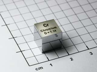Chromium density standard cube 10x10x10mm   7.14 grams  