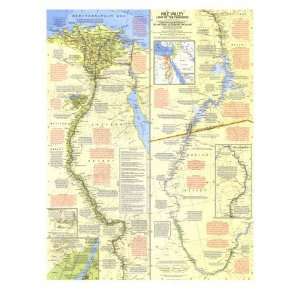  Nile Valley, Land Of The Pharaohs Map 1965 Giclee Poster 