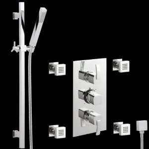 Arco Triple Concealed Thermostatic Shower Valve, Slider Rail Kit And 