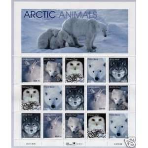 Arctic Animals pane of 15 x 33 cent U.S. Postage Stamps