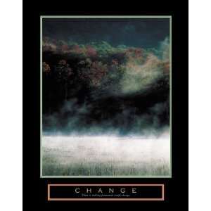  Change Misty Lake Motivational Landscape Poster Print 