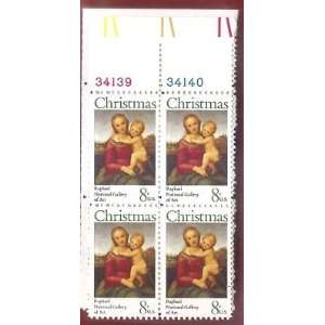  Stamps US Christmas Raphael Art Gallery Scott 1507 Block 