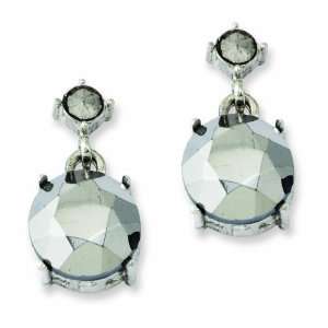  Silver Tone Hematite Post Earrings Jewelry