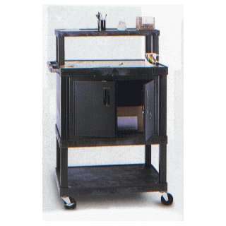  Plastic Warehouse Utility Cart w/Metal Cabinet Office 