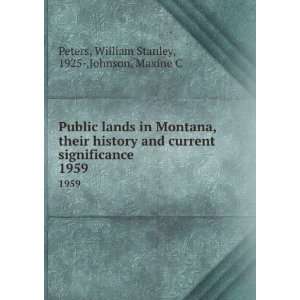   Johnson, Maxine C. ; Montana State University Missoula. Peters Books