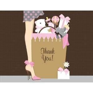  Baby Shower Bag Thank You Notes   Pink Baby