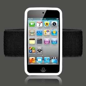  White Sport Gym Armband Arm Band Silicone Skin Case Cover 