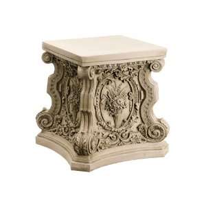  18hx20wx20l Fiberglass Victorian Pedestal Anitque Ivory 