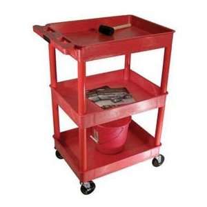 Utility Cart,red/red,100 Lb.cap   LUXOR  Industrial 