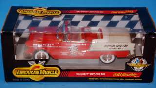 Ertl AMERICAN MUSCLE collectible 1955 Chevrolet Indy Pace Car die cast 