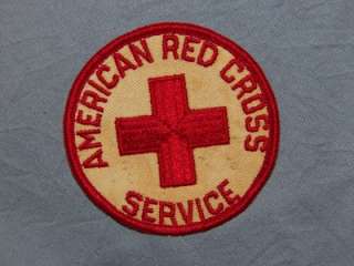 PATCH WW2 US ARC AMERICAN RED CROSS SERVICE TWILLL AS REMOVED ORIGINAL 