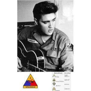 Elvis Presley Army Rank & Insignia Novelty 8 1/2 X 11 Color Novelty 