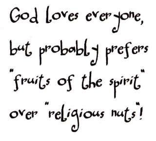 Fruits of the Spirit   Christian humor rubber stamp #16  