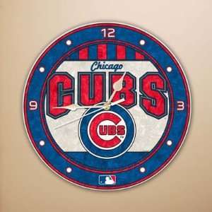  Chicago Cubs Art Glass Wall Clock