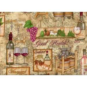  RJR639 2 Through the Grapevine by RJR Fabrics, Tan Map 