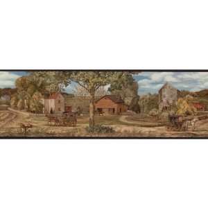   By Color BC1581621 Earth Tone Amish Scenic Border