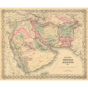    Colton 1881 Antique Map of Persia & Arabia
