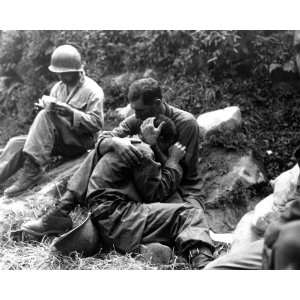  US Korean War Soldier Comforted By Fellow Soldier 8 1/2 X 