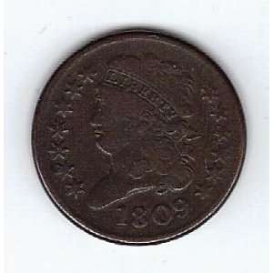  1809 1845 Classic Head Half Cent G/VG 