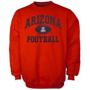  Arizona Wildcats Red Old School Football Crew Sweatshirt 