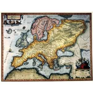   Print   Historic European Reproduction Map or Wall Art