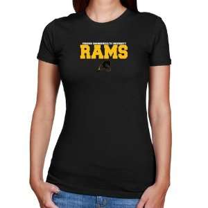  VCU Rams Ladies Black University Name Slim Fit T shirt 