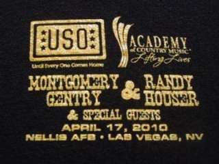 USO 2010 concert Montgomery Gentry XL T SHIRT houser  