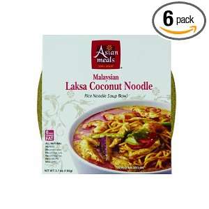 Asian Meals Malaysian Laksa Coconut Noodle Soup Bowl, 3.7 Ounce (Pack 