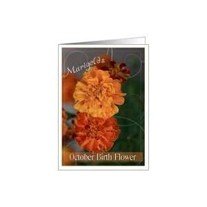  October Birth Flower  Marigold Card Health & Personal 