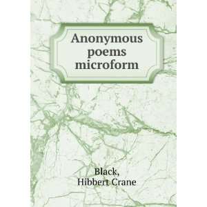  Anonymous poems microform Hibbert Crane Black Books