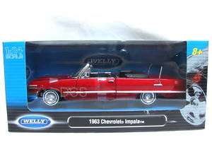 Welly 1963 Chevrolet Impala SS Convertible Red 1/24  