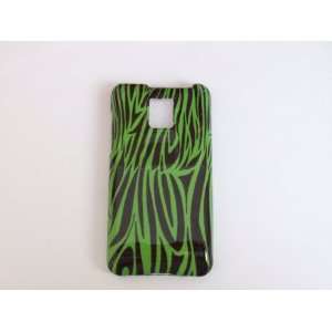 LG G2X/P999 Black Zebra stripe Green Hard Phone Case Protector Cover 