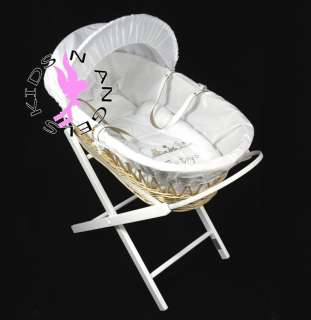 Baby Moses Basket Broderie Anglaise Palm Leaf   BA2  