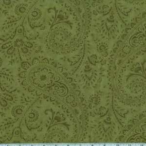  45 Wide Moda Portugal Paisley Tonal Olive Fabric By The 