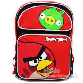   angry birds red black backpack 16 3 pocket design size approx 16 x