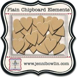  Hearts Plain Mini Chipboard Pieces (Jenni Bowlin) Arts 