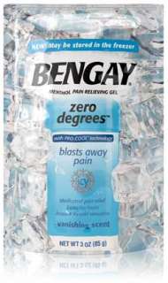  Bengay Zero Degrees Menthol Pain Relieving Gel, Vanishing 