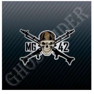 MG 42 Universal Machine Gun German Skull Army Soldier Forces Sticker 