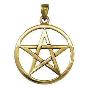   Color Bronze Open Pentacle Pendant   Wiccan Pagan Jewelry Jewelry