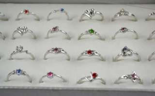 WHOLESALE LOT 40 PCS 14K WHITE GOLD WG PLATED RINGS R12  