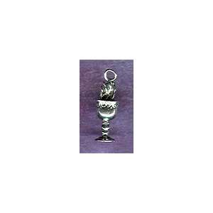 Unitarian Jewelry Flaming Chalice 925 Sterling Silver 3d Pendant