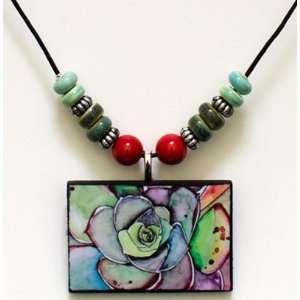   Watercolor Painting Art Pendant Artisan Jewelry Arts, Crafts & Sewing