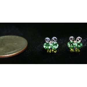  Syms Australian Green Crystal Butterfly Stud Earrings 