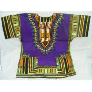 100% Cotton Traditional Thai Daishiki  Royal Purple and African Gold 