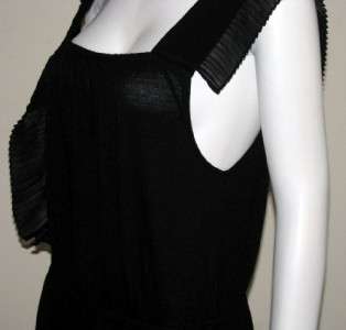 New GAP Black Summer DRESS Size Medium 8/10 Woman Pleated Trim 