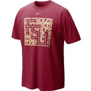 Nike Florida State Seminoles Garnet (FSU) Undercover Logo T shirt 